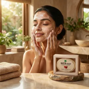 UGM 90’s Soap – Saffron & Sandalwood Infused with Ganoderma | Natural Brightening Soap for All Skin Types (100 gm)